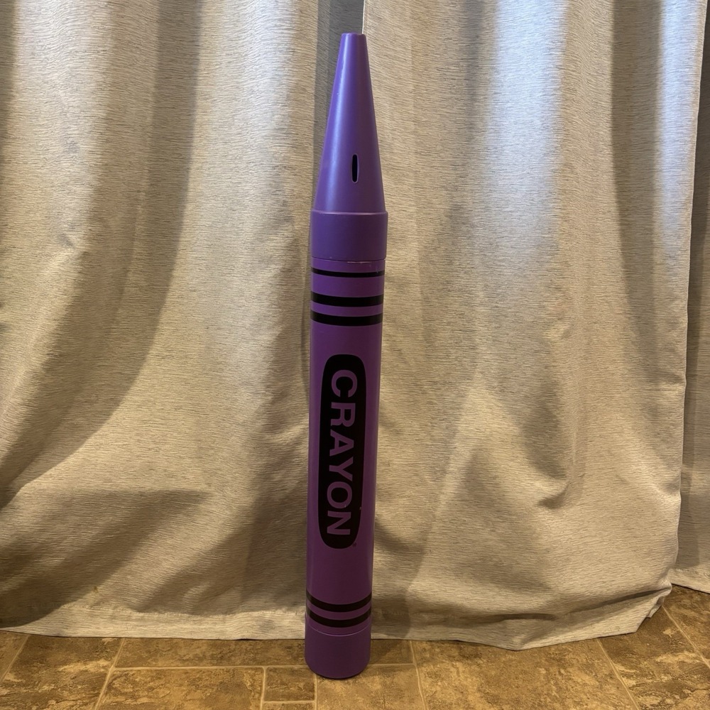 Vintage 1988 Purple Crayola Crayon Coin Piggy Bank 35" Fantazia Made In  USA